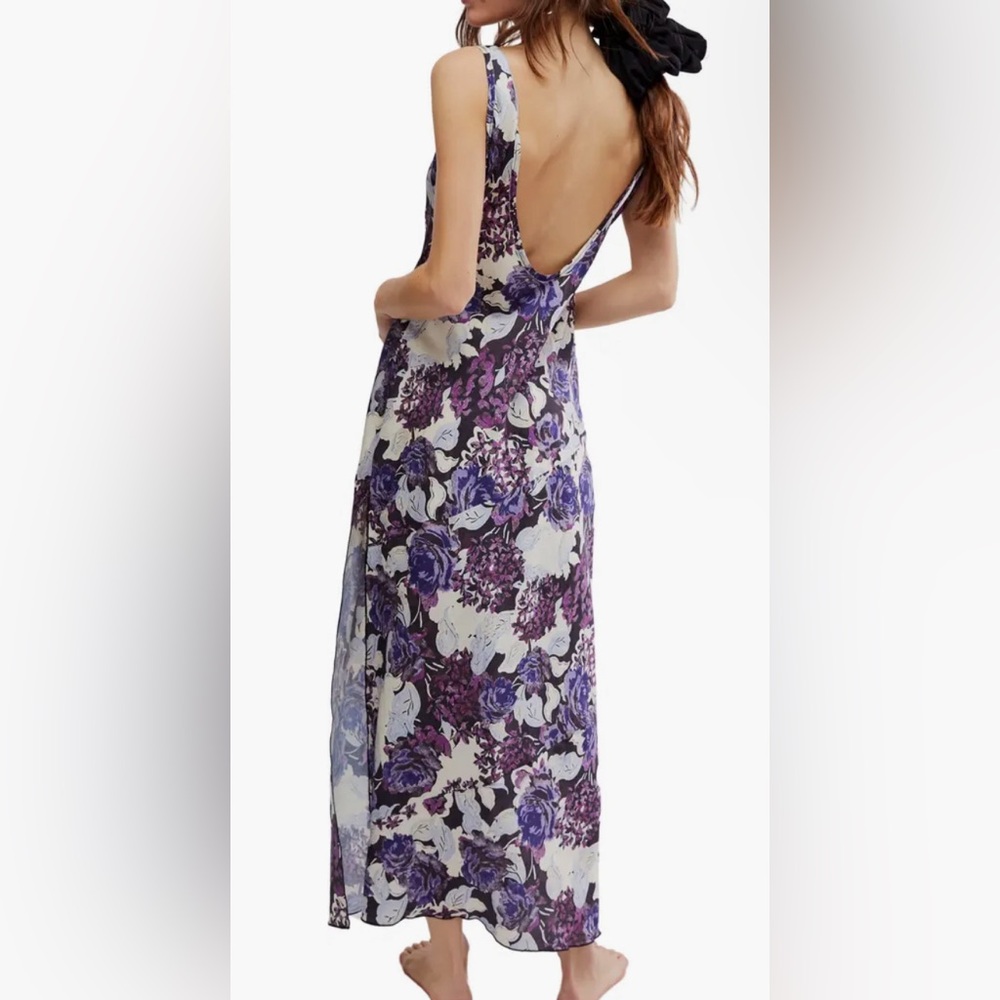 Free People || FP Intimately Worth the Wait Floral Dark Night Combo Slip Dress - Picture 3 of 9